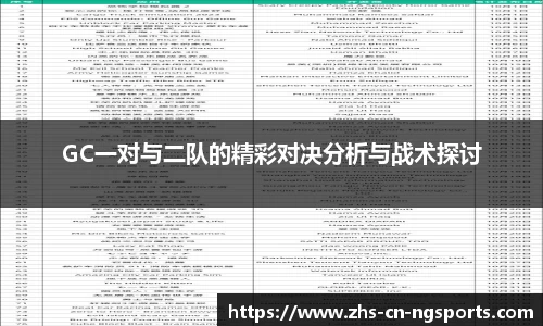 GC一对与二队的精彩对决分析与战术探讨
